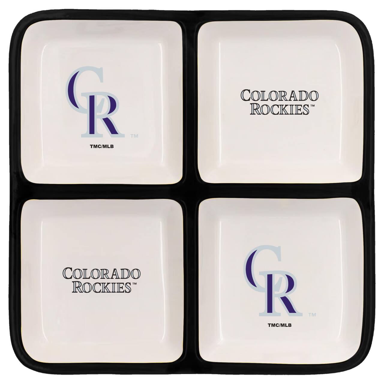 The Memory Company MLB 4 Section Square Ceramic Tray